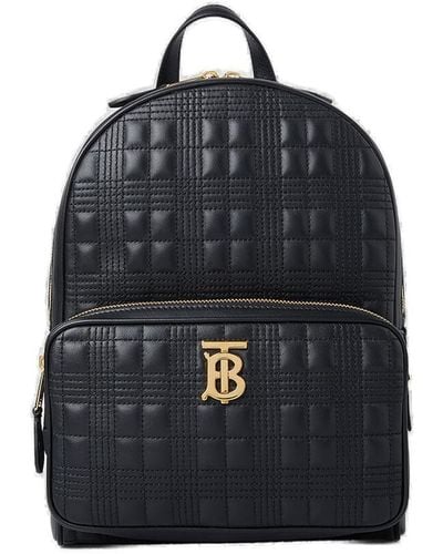 Burberry Quilted Tartan Motif Backpack - Black