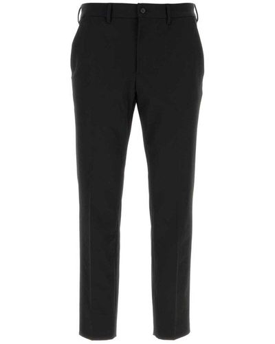 Prada Mid-rise Cropped Tailored Trousers - Black