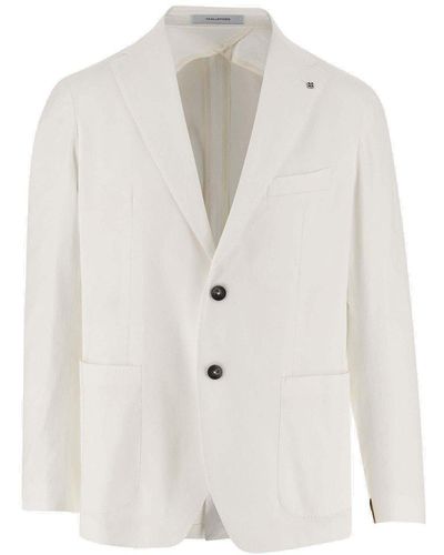 Tagliatore Single-Breasted Stretch Cotton Jacket - White