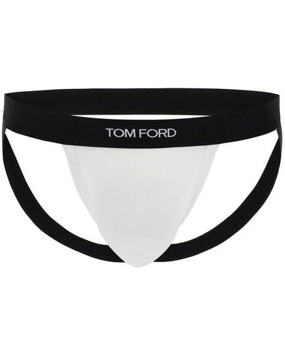Tom Ford Logo-waistband Stretch Briefs - Black