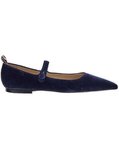 Thom Browne Pointed Flats - Blue