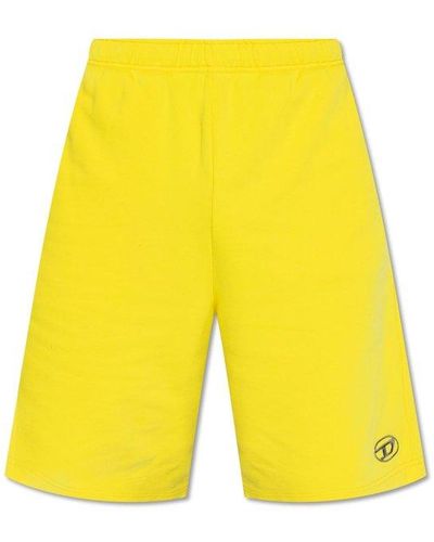 DIESEL ‘P-Marshy-Od’ Sweat Shorts - Yellow