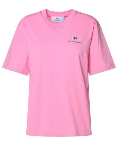 Chiara Ferragni Eyelike Motif Crewneck T-shirt - Pink