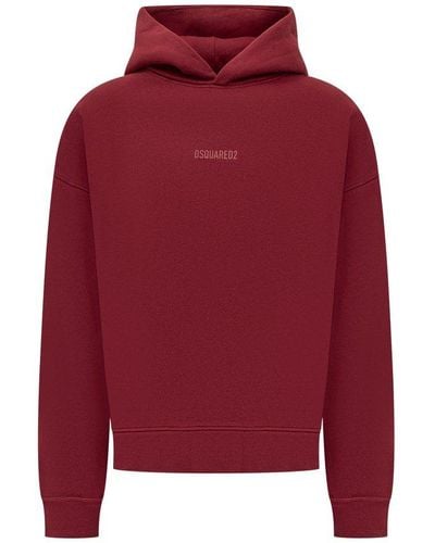 DSquared² Logo Patch Hoodie - Red