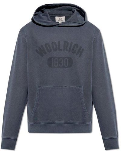 Woolrich Hoodie With Logo, - Blue
