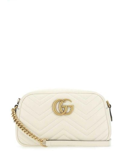Gucci GG Marmont Small Quilted-leather Cross-body Bag - White