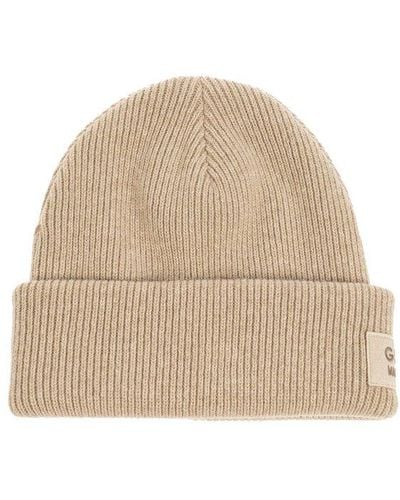 Gucci Wool Logo Patch Beanie - Natural