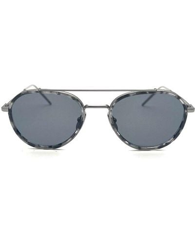 Thom Browne Oval Frame Sunglasses - Blue