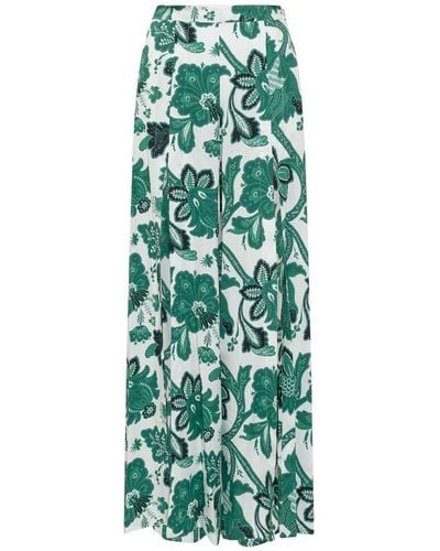Etro Trousers With Print - Green