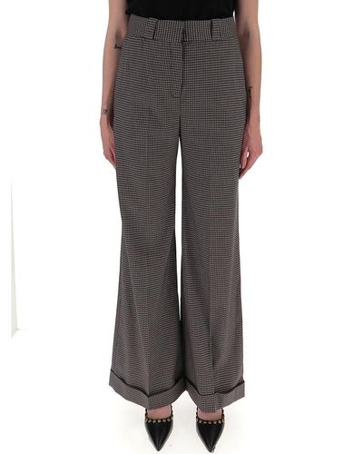 See By Chloé Houndstooth Wide Leg Trousers - Grey