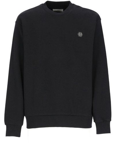 Philipp Plein Crewneck Long-sleeved Sweatshirt - Black