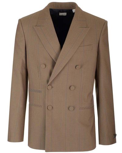 Burberry Wool Tailored Jacket - Brown