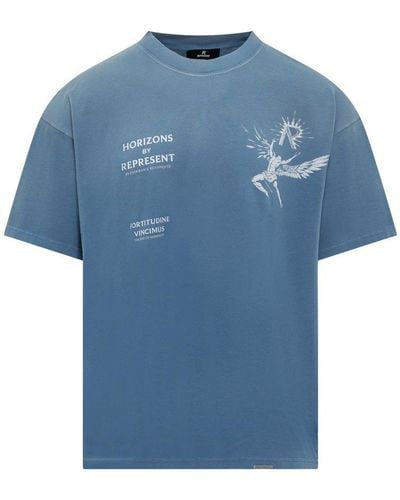 Represent Icarus Printed Crewneck T-shirt - Blue