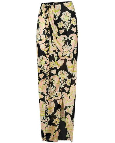 Etro Floral Printed Wrap Maxi Skirt - Metallic