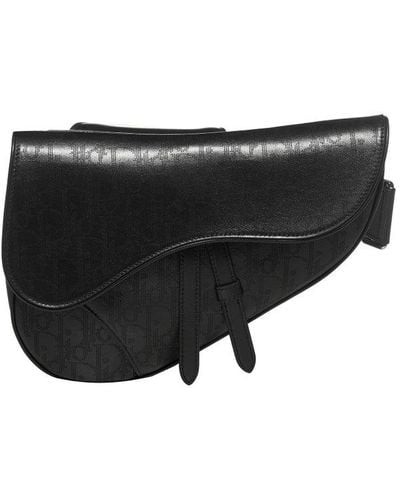 Dior Oblique Galaxy Saddle Bag - Black
