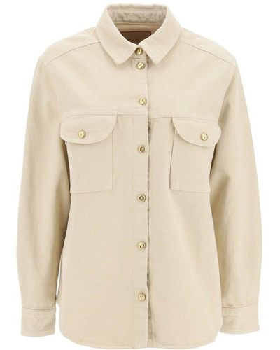Blazé Milano Collared Button-up Jacket - Natural