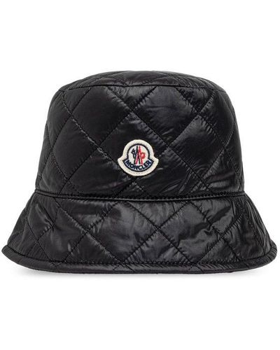 Moncler Logo Patch Quilted Hat - Black