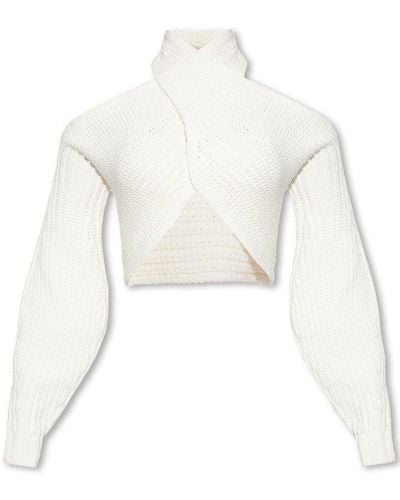 Cult Gaia Elyse Halter-neck Knitted Sweater - White