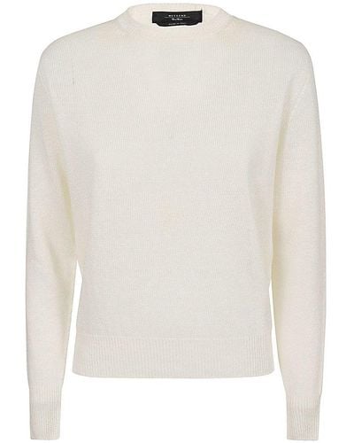 Weekend by Maxmara Crewneck Long-sleeved Sweater - White