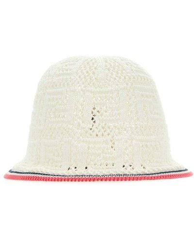 Fendi White Crochet Bucket Hat