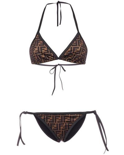 Fendi Monogram Printed Two-piece Bikini Set - White