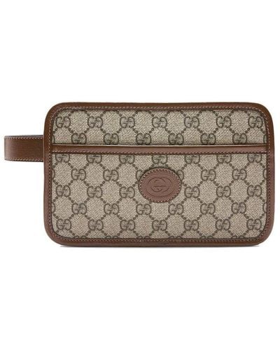 Gucci GG Travel Pouch With Interlocking G - Natural