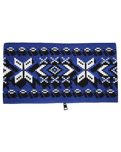 Etro Intarsia-knit Zipped Belt - Blue