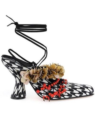 Dries Van Noten Embellished Ankle Strap Mules - Multicolour