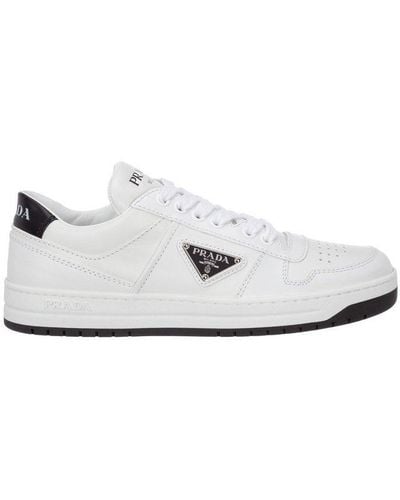 Prada Leather Downtown Sneakers - White