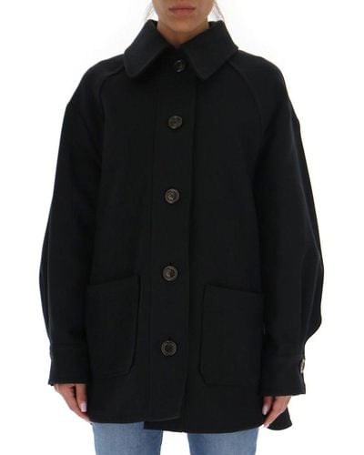 See By Chloé Single-breasted Flap-pocket Coat - Black