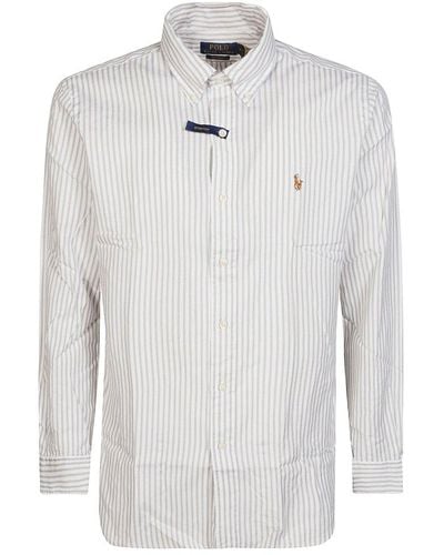 Polo Ralph Lauren Striped Long-sleeved Shirt - White