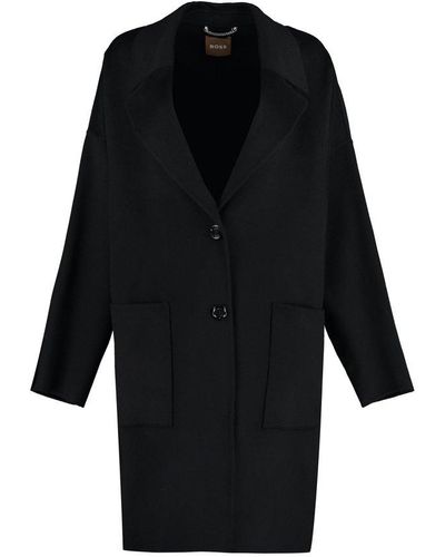 BOSS Wool Blend Coat - Black