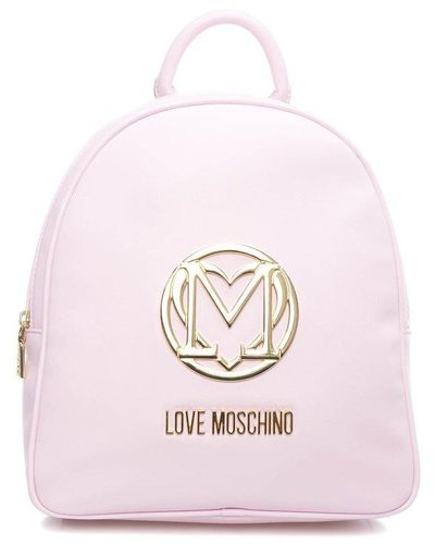 Love Moschino Logo Plaque Backpack - Pink