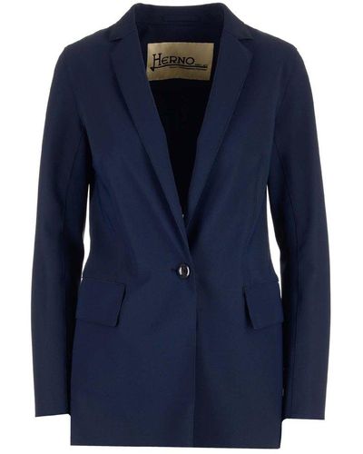 Herno Single-breasted Jacket - Blue