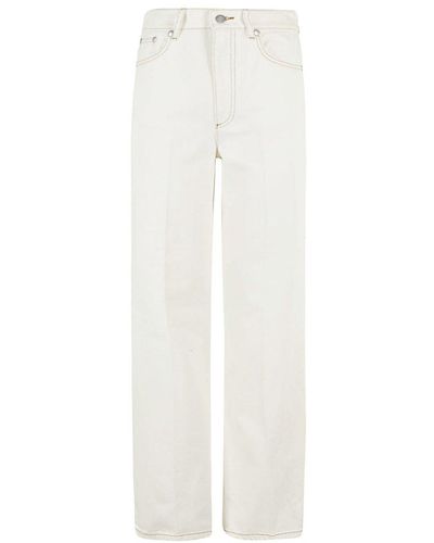 A.P.C. Button Detailed Straight Leg Trousers - White