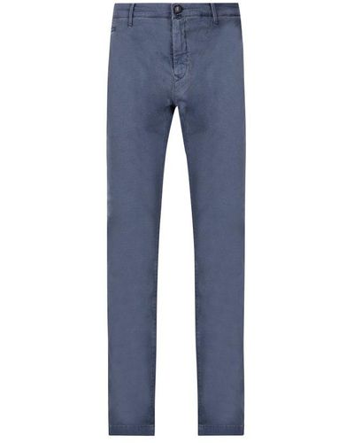 Jacob Cohen Mid-rise Slim-cut Chino Trousers - Blue