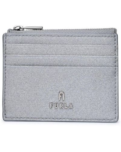 Furla Camelia Cotton Blend Card Holder - Grey