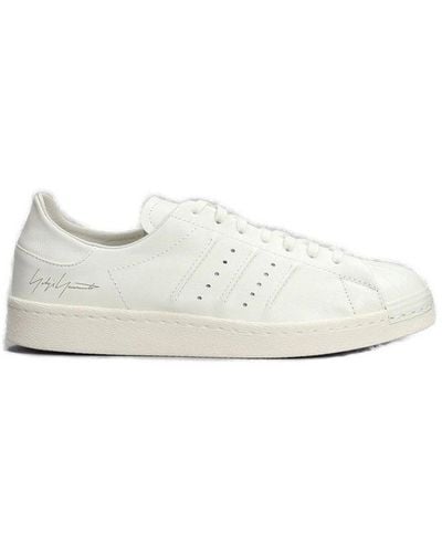 Y-3 Superstar Lace-up Leather Sneakers - White