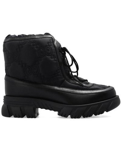 Gucci GG Lace-up Snow Boots - Black