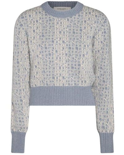 Golden Goose Intarsia-knit Logo Sweater - Blue