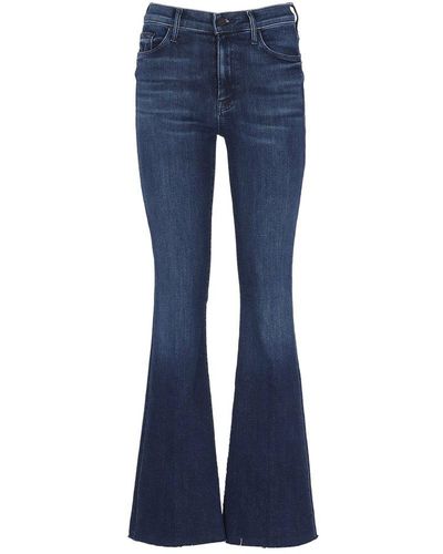 Mother Button Detailed Flared Jeans - Blue