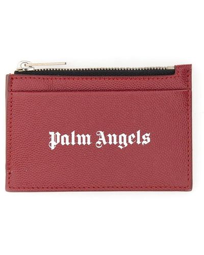 Palm Angels Caviar Card Holder - Red