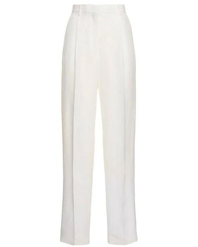 MSGM Straight-leg Pleated-detail Trousers - White
