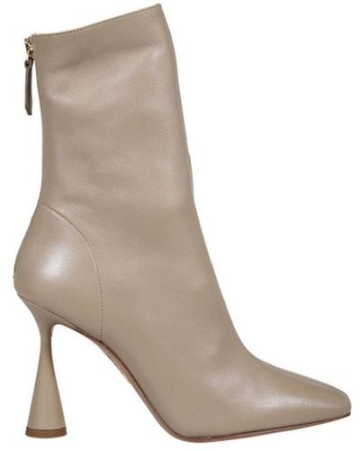Aquazzura Amore High Heeled Ankle Boots - Natural