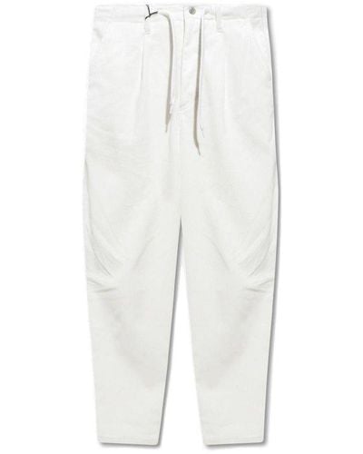 Emporio Armani Ribbed Pants - White