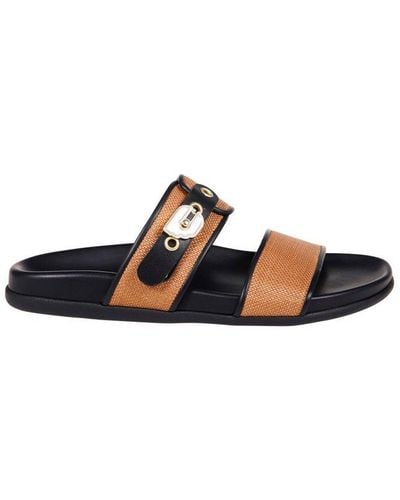 Ancient Greek Sandals Latria Strap Slides - Brown