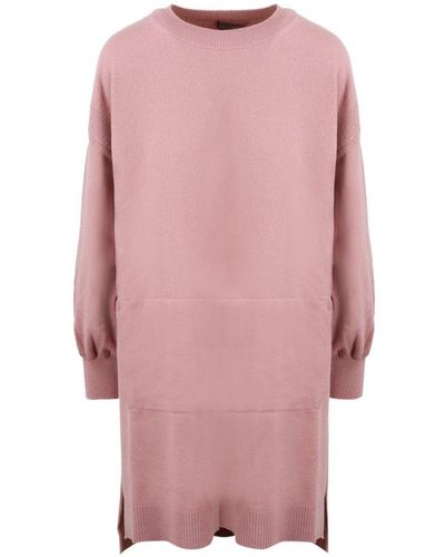 Alberta Ferretti Drop Shoulder Longline Knit Sweater - Pink