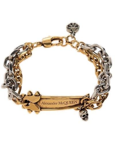 Alexander McQueen Punk Stud Safety Pin Bracelet - Metallic