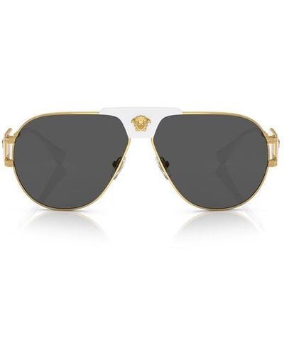 Versace Aviator Frame Sunglasses - Metallic