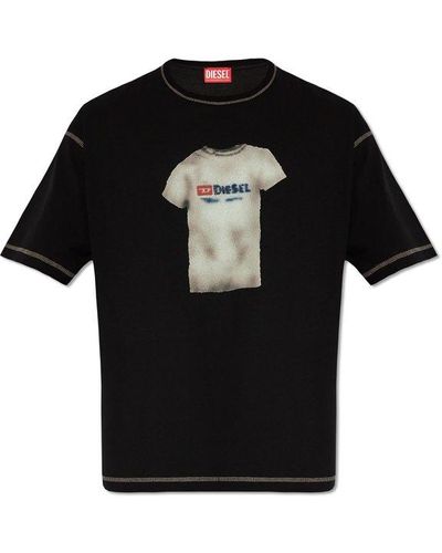 DIESEL 't-boxt-n12' T-shirt With Print, - Black